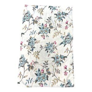 Vtg JCPenney Floral Pillowcase Standard Size Cotton Blue Flowers Summer Spring